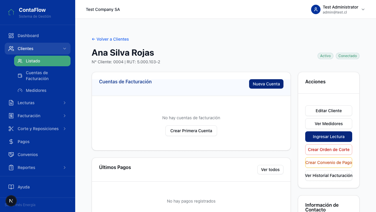 Edición de estado del cliente